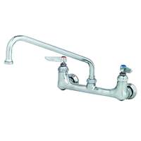 T&S Brass 8in Wall Mount Workboard Mixing Faucet with 12in Swing Spout - B-0231-EE 