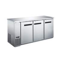 Falcon Food Service 72in Three Door Stainless Steel Back Bar Refrigerator - ABB-72SS 