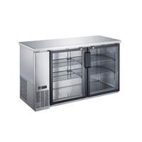 Falcon Food Service 60in Stainless Steel Back Bar Refrigerator with Two Glass Doors - ABB-60GSS 