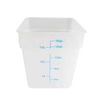 Thunder Group 18qt Translucent Square PolypropyleneFood Storage Container - PLSFT018TL 