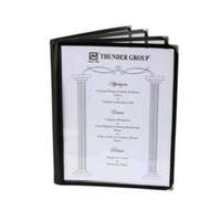 Thunder Group 4-Page Laminate Book Fold Menu Cover - Black - PLMENU-L4BL 
