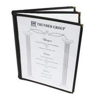 Thunder Group 3-Page Book Fold Menu Cover - Black - PLMENU-L3BL 