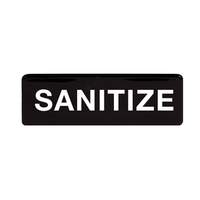 Winco 3in x 9in Black Plastic "Sanitize" Sign - SGN-329 