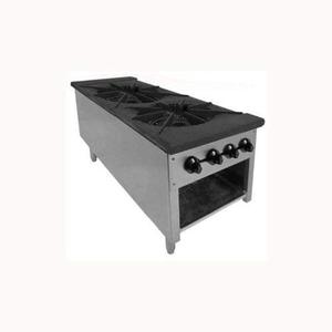 GSW USA 3 Ring Natural Gas Double Burner Stock Pot Range - 180k BTU - AESP2-3R24NG