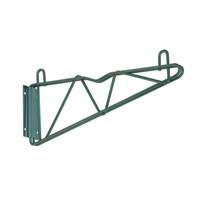 Quantum Food Service 14in Green Epoxy Coated Cantelever Wire Wall Mount Shelf - DWB14P 