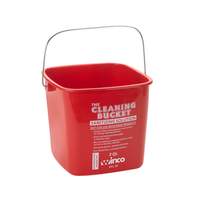 Winco 3 Qt Red Polypropylene Sanitizing Cleaning Bucket - PPL-3R