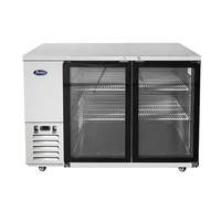 Atosa 58" Double Glass Door Stainless Steel Back Bar Refrigerator - MBB59GGR