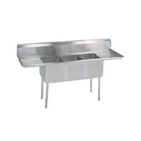 BK Resources ES-3-24-14-24T Three Compartment Sink with 24inx24inx14"D Bowls & 2 Drainboards BK Resources ES-3-24-14-24T Three Compartment Sink with 24inx24inx14"D Bowls & 2 Drainboards