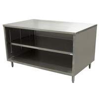 BK Resources 72in x 36in Stainless Cabinet Base Work Table with Open Front - CST-3672 