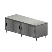 BK Resources 96in x 36in Stainless Cabinet Base Work Table with Sliding Doors - CST-3696S 