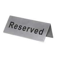 Winco Stainless Restaurant Table Reserved Sign - RVS-4