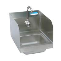 BK Resources Wall Mount Hand Sink With Single Splash Mount Faucet - BKHS-W-SS-1-SS-P-G