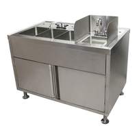 BK Resources 48x29x42 Stainless All-in-One Food Truck Wash Station - FTWS-4829L