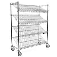 Eagle Group 60in Mobile Bakery Angled Shelf Visual Merchandising Cart - M1860W-4 