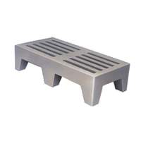 Winholt 22x36 Plastic Solid 1-Tier Perforated Dunnage Rack - Gray - PLSQ-3-1222-GY