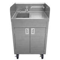 Winholt 10x14x6 Stainless Steel (1) Compartment Mobile Hand Sink - STCT-BHD2436PUMP