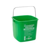 Winco 6qt Green Polypropylene Soap Solution Cleaning Bucket - PPL-6G 