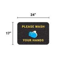 Cactus Mat 24" x 17" Please Wash Your Hands Slip Resistant Floor Sign - U2417SMLMD