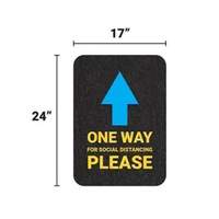 Cactus Mat 24" x 17" One Way Please Slip Resistant Floor Sign - U2417SMLMA
