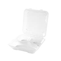 G.E.T. Eco-Takeout's 9inx9in 3 Comp Reusable Container - Clear - EC-06-1-CL 