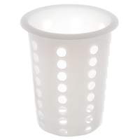 Winco Perforated White Plastic Flatware Cylinder - FC-PL