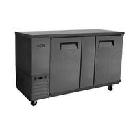 Atosa 69in Shallow Depth Double Solid Door Back Bar Cooler - SBB69GRAUS2 