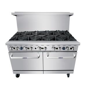 Atosa CookRite 60in (10) 32,000BTU Burner Gas Range with Dual Ovens - AGR-10B 