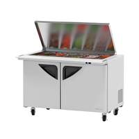 Turbo Air Super Deluxe 48in Refrigerated Flat Lid Mega Top Prep Table - TST-48SD-18-N-FL 