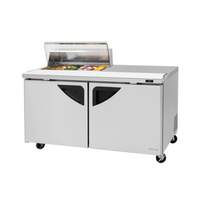 Turbo Air Super Deluxe 60" Refrigerated 8 Pan Prep Table w/ Clear Lid - TST-60SD-08S-N-CL