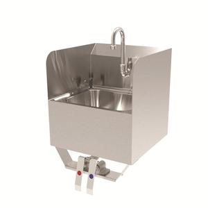 GSW USA Wall Mount Knee Operated Hand Sink w/ Side Splashes - HS-1615KS