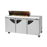 Turbo Air Super Deluxe 72" Refrigerated 12 Pan Sandwich Prep Table - TST-72SD-12S-N