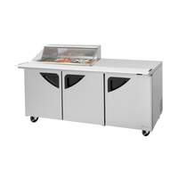 Turbo Air Super Deluxe 72" Refrigerated 15 Pan Clear Lid Mega Top - TST-72SD-15M-N-CL