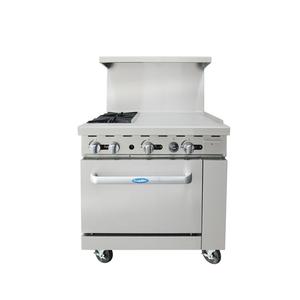 Atosa CookRite 36in (2) Burner Gas Range with Oven & 24in Griddle - AGR-2B24GR 