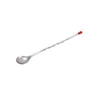 Winco 11in Stainless Steel Twisted Shank Bar Spoon with Red Knob - BPS-11 
