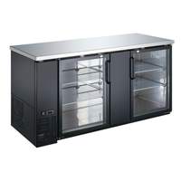 Falcon Food Service 61in Glass Door Back Bar Cooler with Black Vinyl Exterior - ABB-60G 
