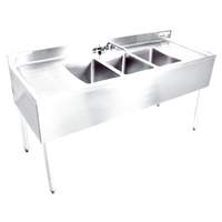 BK Resources UB4-18-384TS 10" x 14" Slim-Line Underbar Three Compartment Sink