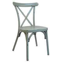 H&D Commercial Seating Stackable Aluminum Frame Chair with Vintage Blue Finish - 7305 