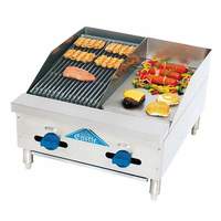 Comstock Castle 24" W x 32" D Countertop Gas Char-Broiler/Griddle Combo - 3224-12-1RB