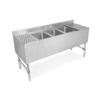 John Boos 84in 3 Compartment Slimline Underbar Sink with 2 Drainboards - UBS3-1884-2D24-X 