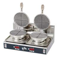 Star Double 7in Aluminum Waffle Baker - 1/2in Thick Waffles - SWBD 