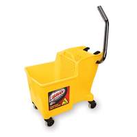 Libman Commercial 31 Quart Yellow Polyproylene Mop Bucket w/ Built-in Wringer - 1095