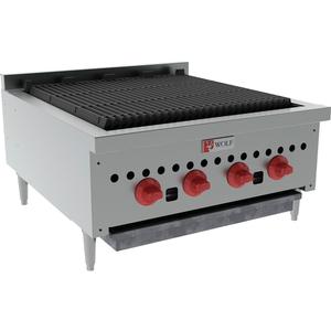 Wolf Commercial 25-1/4" W Countertop Charbroiler w/ (4) 14,500 BTU burners - SCB25