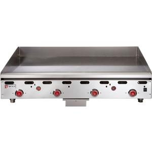 Wolf Commercial 48"W x 24" Heavy Duty Thermostatic Countertop Gas Griddle - ASA48