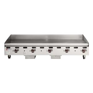 Wolf Commercial 60"W x 24" Heavy Duty Manual Countertop Gas Griddle - AGM60