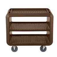 Cambro 41-1/2" Dark Brown Service Cart Pro w/ (3) Ribbed Shelves - SC337131