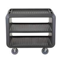 Cambro 41-1/2" Charcoal Gray Service Cart Pro w/ (3) Ribbed Shelves - SC337615