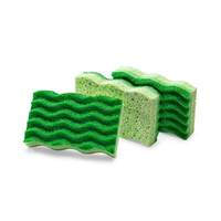 Libman Commercial 4-1/2inx3in Medium Duty Natural Cellulose Sponge - 3 Per Pack - 1076 
