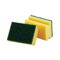 Libman Commercial 4" x 3" Yellow/Green Synthetic Sponge Scrubber - 2 Per Pack - 64