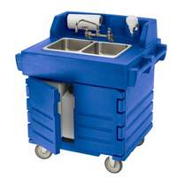 Cambro CamKiosk Navy Blue 2 Compartment Hand Sink Cart - KSC402186