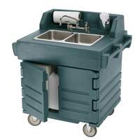 Cambro CamKiosk Granite Gray 2 Compartment Hand Sink Cart - KSC402191